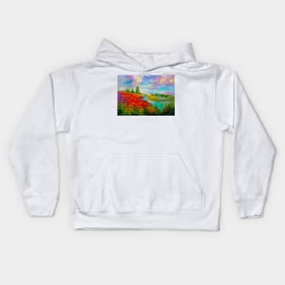 Flowers by the lake Kids Hoodie